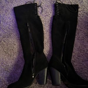 over the knee high heels